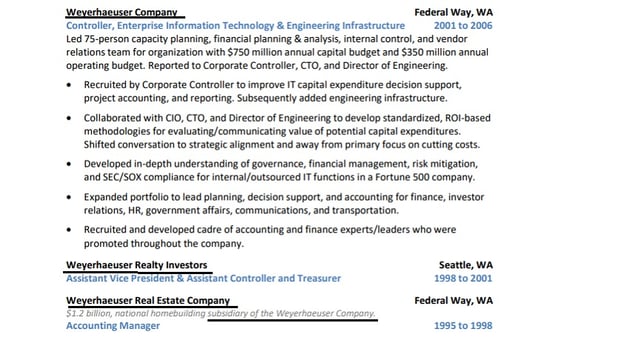 how to show promotions on resume method 3